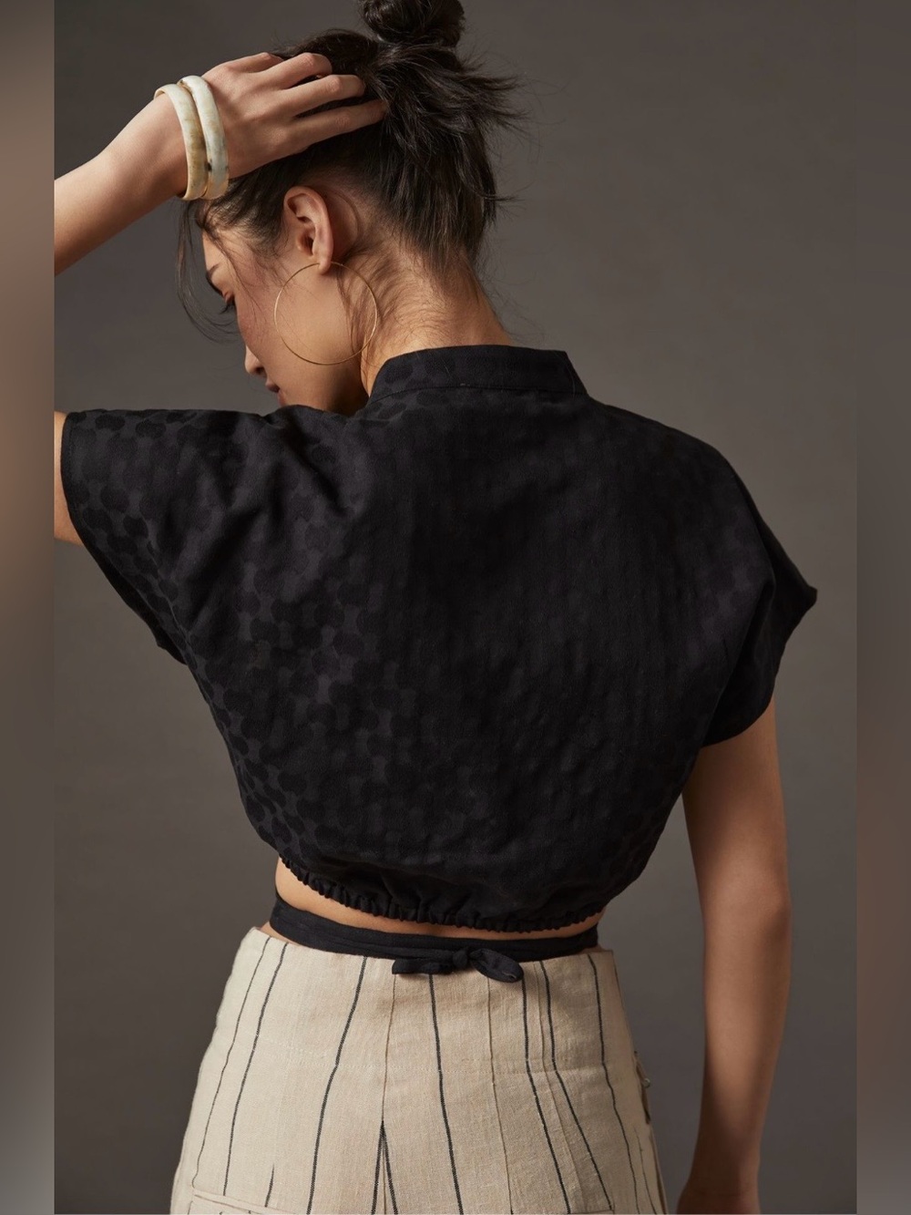 Anthropologie Corey Lynn Carter Aubrey Textured Crop Top - Picture 2 of 9
